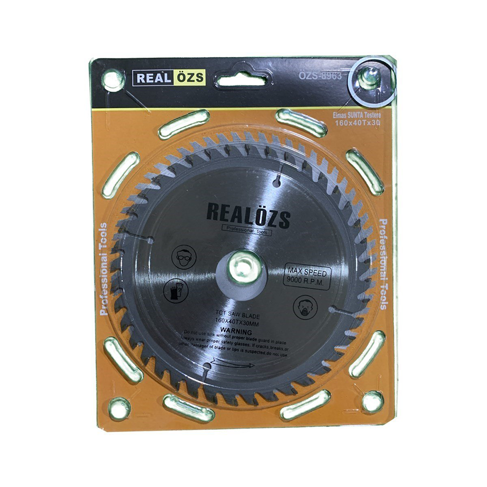 Real ÖZS-8963 160 mm Elmas Sunta Testere Bıçağı – 40 Dişli, 30 mm Göbek Çapı